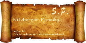 Salzberger Piroska névjegykártya